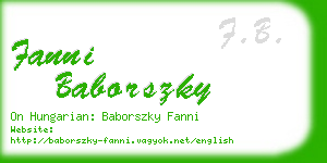 fanni baborszky business card